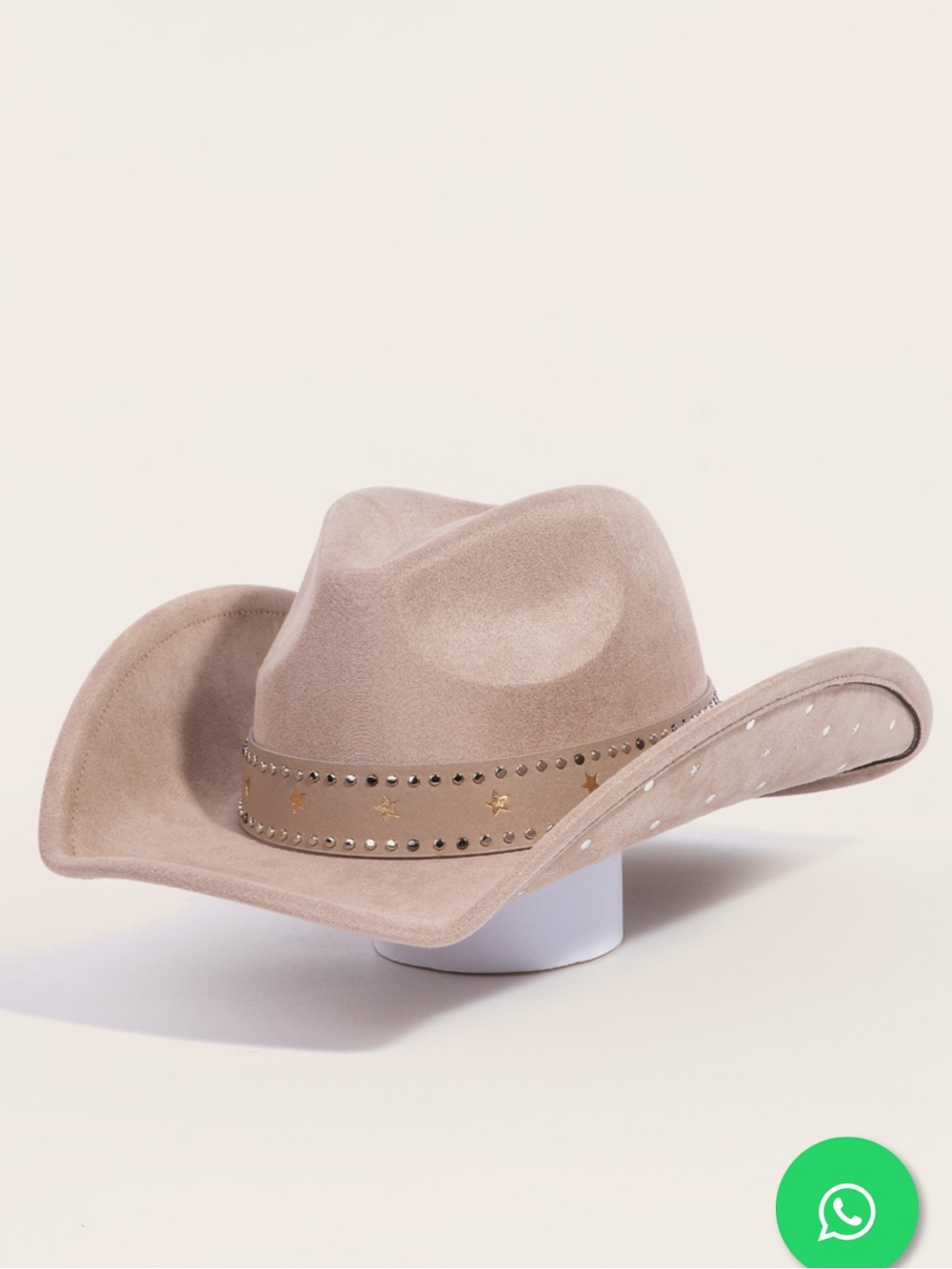 Tan Cowboy Hat with Star Studded Band